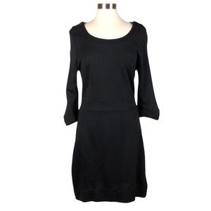 H&M Black Lyocell & Wool Dress with Shoulder Buttons
